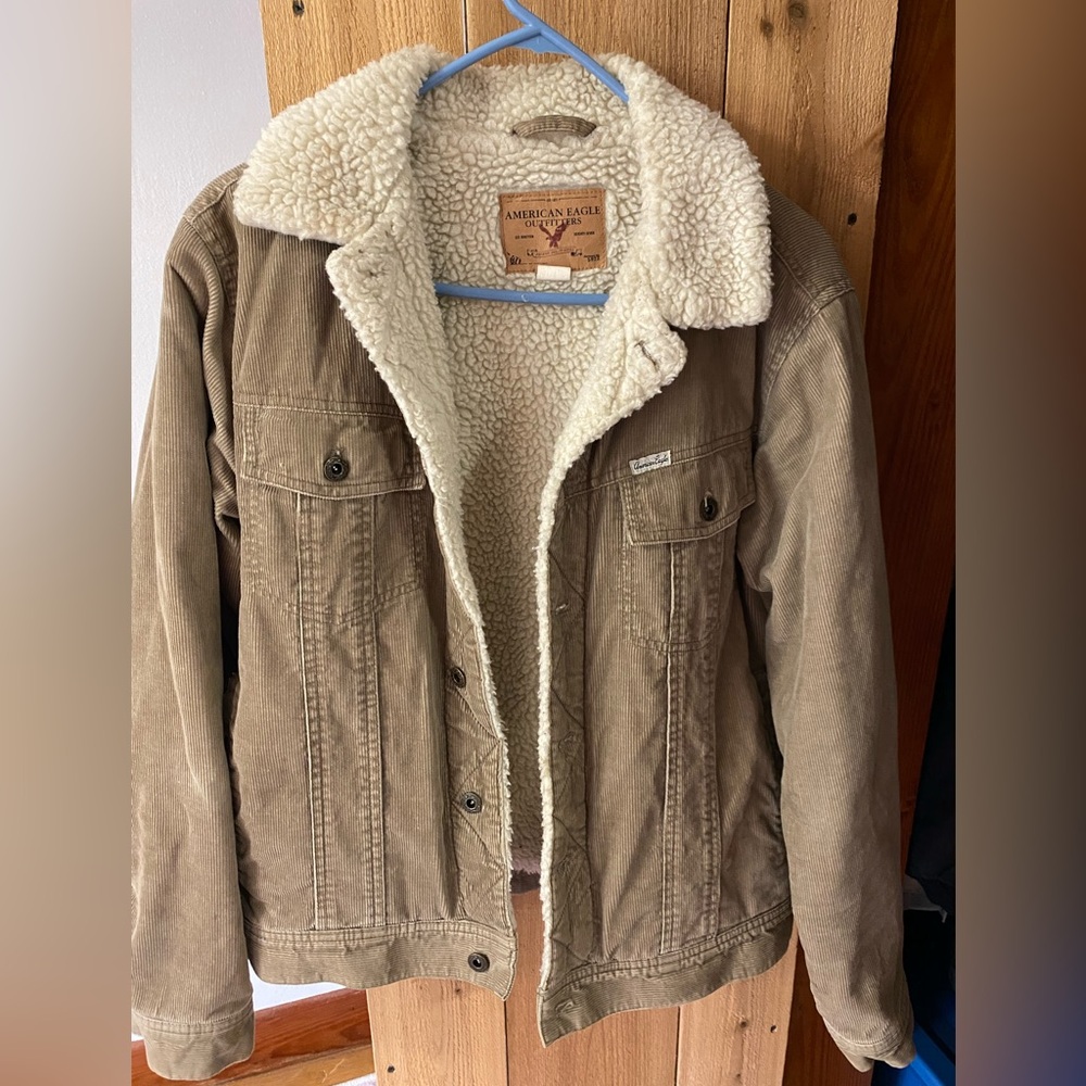 American Eagle Small Faux Fur Lined Corduroy Jacket